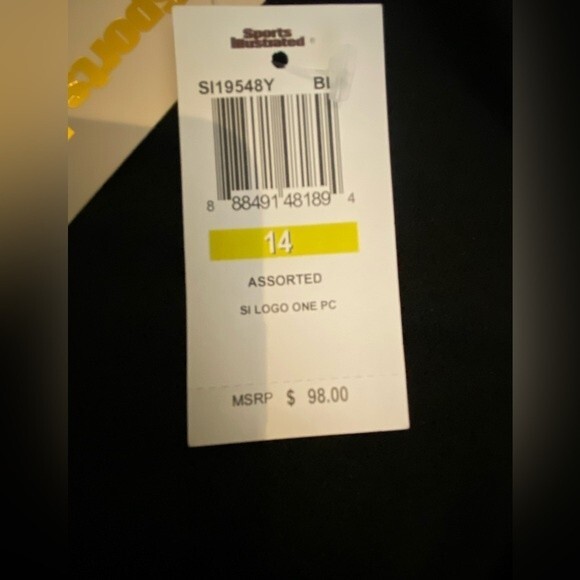 Authentic Sports Illustrated cover black one piece logo swimsuit NWT 14 Rare - Picture 2 of 10